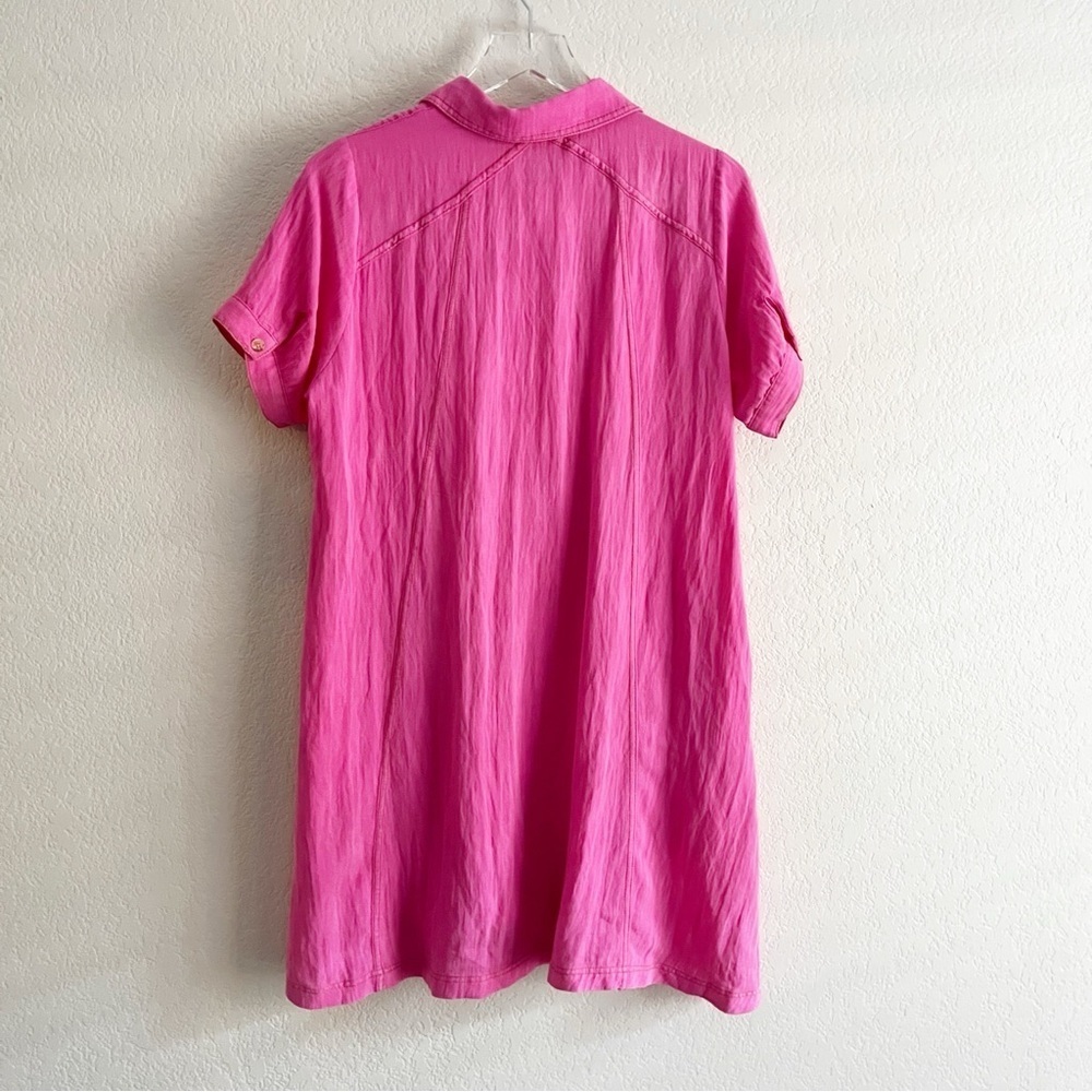 UMGEE Bright Pink Mini Dress Short Sleeve Collar Size Small - Picture 4 of 10